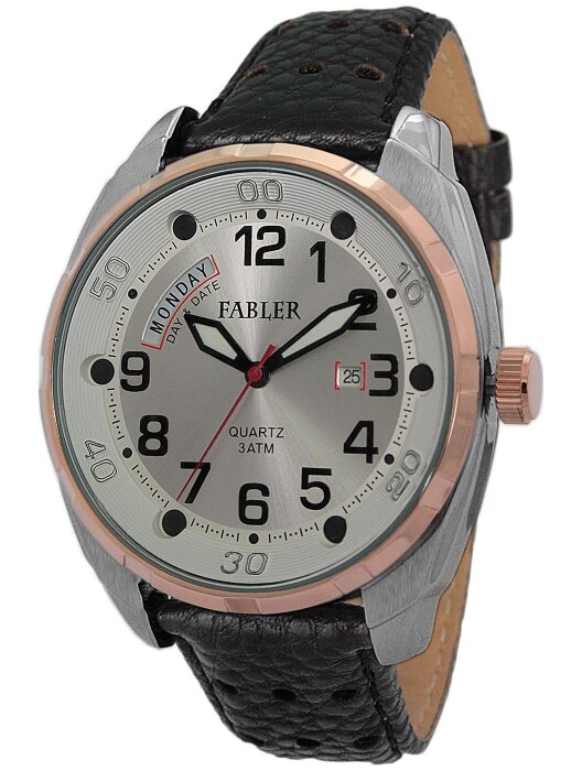 Наручные часы FABLER FM-710110-6 (сталь) 2 кален-рь,кож.рем