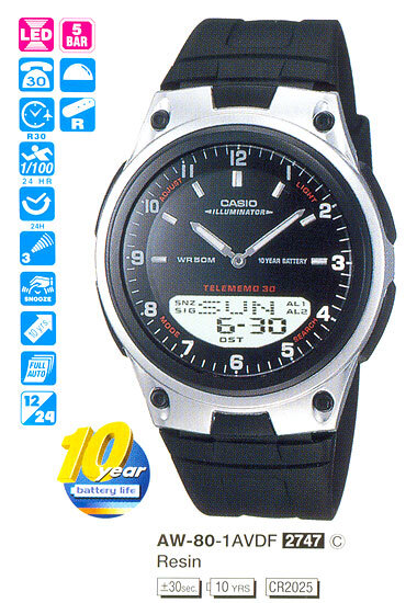 Наручные часы CASIO AW-80-1A
