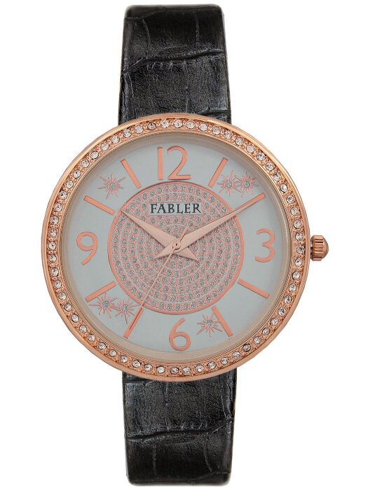 Наручные часы FABLER FL-500581-8 (бел.) кам. черный рем