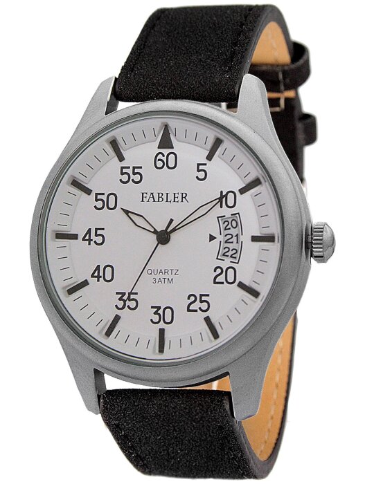 Наручные часы FABLER FM-710130-1 (бел.) 1 кален-рь,кож.рем