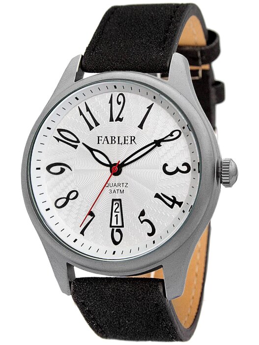 Наручные часы FABLER FM-710131-1 (бел.) 1 кален-рь,кож.рем
