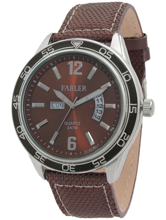 Наручные часы FABLER FM-710051-1.3 (корич.) 1 кален-рь,кож.рем