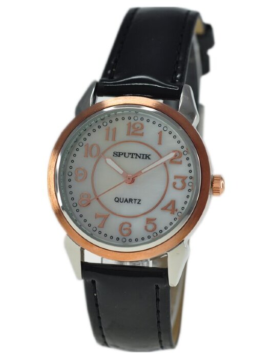 Наручные часы Спутник Л-200740-6 (перл.) черный рем