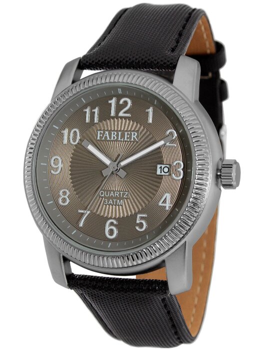 Наручные часы FABLER FM-710140-1 (темн.сер.) 1 кален-рь,кож.рем