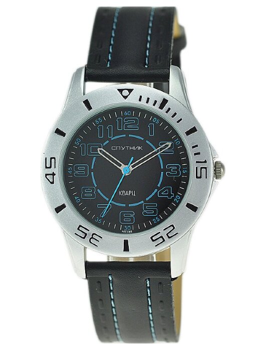 Наручные часы Спутник 3436B-1 (черн.,син.оф.)