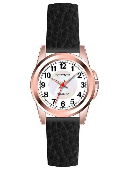 Наручные часы Спутник Л-200930-8 (бел.+перл.) черный рем