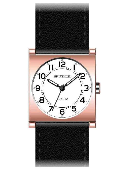 Наручные часы Спутник Л-200690-8 (бел.) черный рем