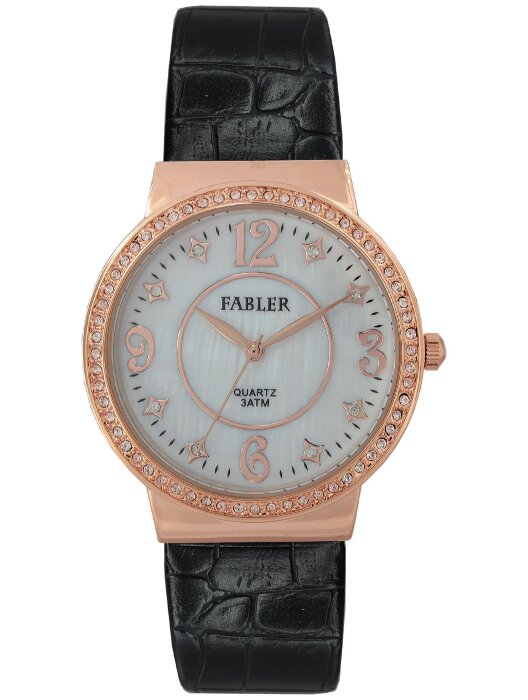 Наручные часы FABLER FL-500570-8 (перл.) кам. черный рем