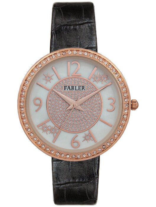 Наручные часы FABLER FL-500581-8 (перл.) кам. черный рем