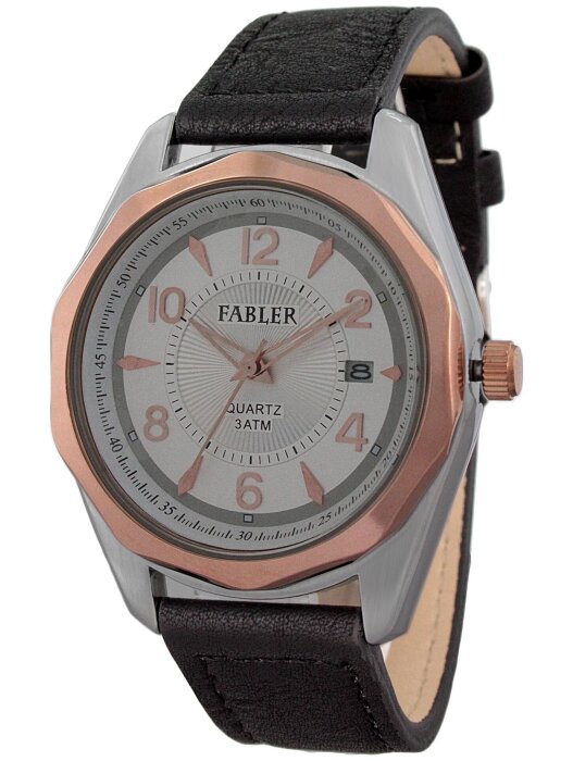 Наручные часы FABLER FM-710011-6 (сталь) 1 календарь,кож.рем