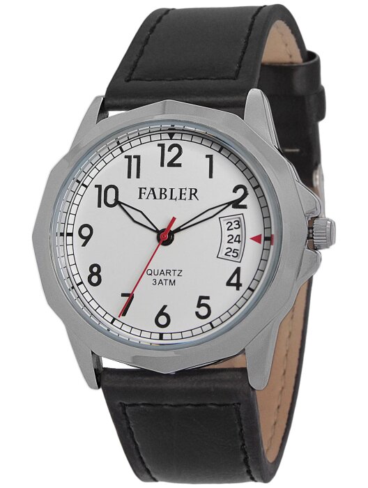 Наручные часы FABLER FM-710040-1 (бел.) 1 кален-рь,кож.рем