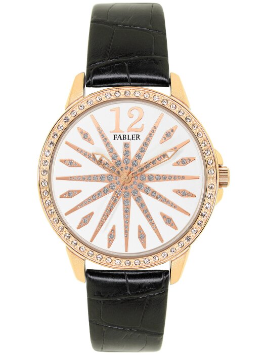 Наручные часы FABLER FL-500611-8 (бел.) кам. черный рем