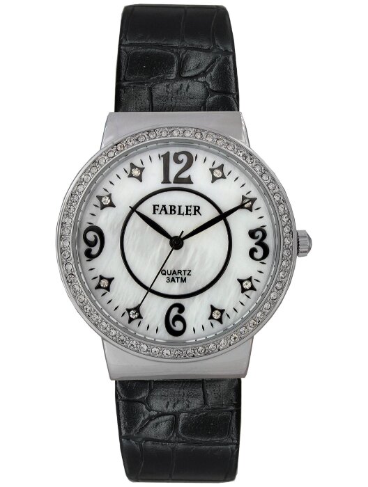 Наручные часы FABLER FL-500570-1 (перл.) кам. черный рем