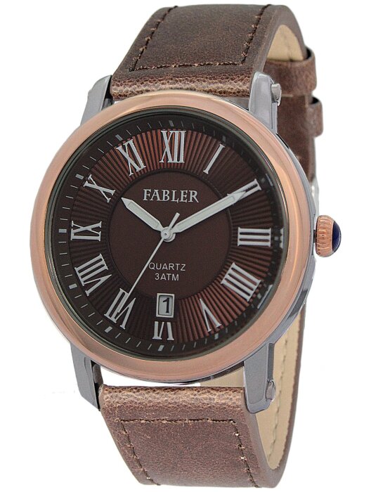 Наручные часы FABLER FM-710101-6 (корич.) 1 кален-рь,кож.рем