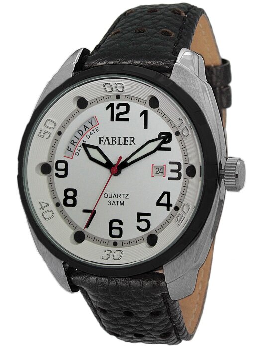 Наручные часы FABLER FM-710110-1.3 (бел.) 2 кален-рь,кож.рем
