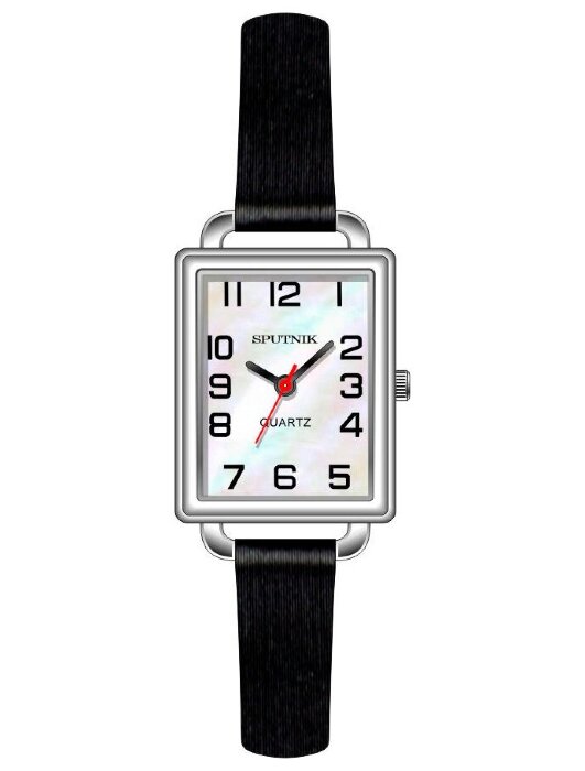 Наручные часы Спутник Л-201200-1 (перл.) черный рем