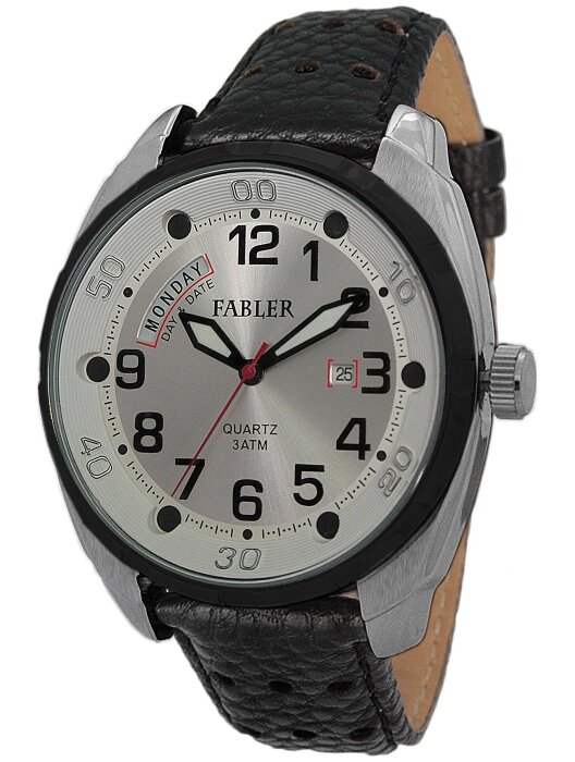 Наручные часы FABLER FM-710110-1.3 (сталь) 2 кален-рь,кож.рем