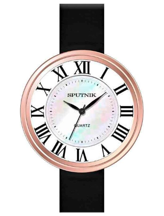 Наручные часы Спутник Л-201050-А-8 (перл.) черный рем