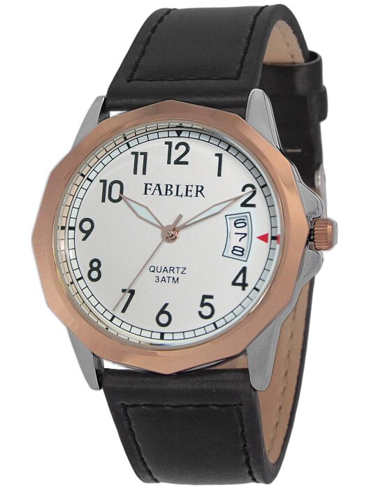 Наручные часы FABLER FM-710040-6 (бел.) 1 кален-рь,кож.рем