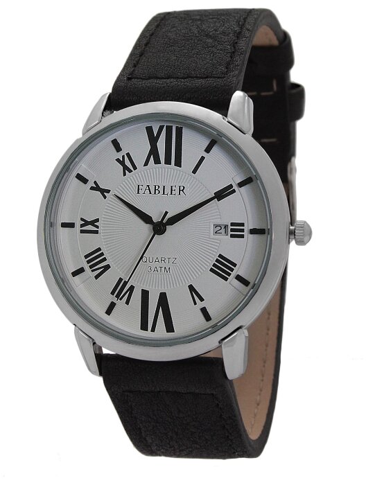 Наручные часы FABLER FM-710061-1 (бел.) 1 кален-рь,кож.рем