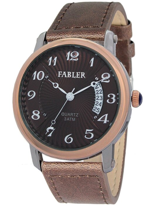 Наручные часы FABLER FM-710100-6 (корич.) 1 кален-рь,кож.рем