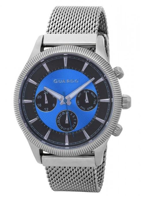 Наручные часы GUARDO Premium 11102-1 чёрный+голубой