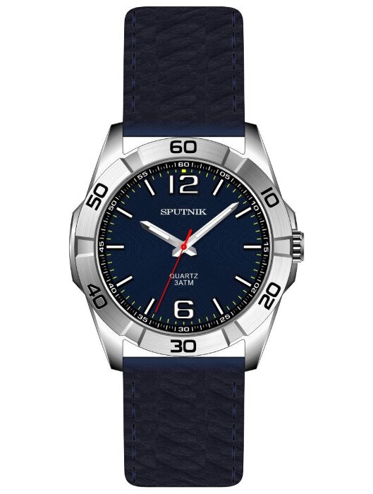 Наручные часы Спутник М-858411 Н-1 (синий)кож.рем