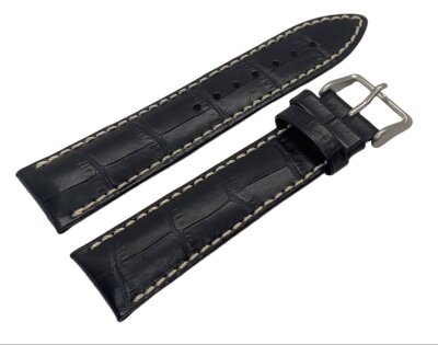 Ремешок AVIATOR чёрн.кроко бел.стр 20х18мм Ремешок AVIATOR чёрн.кроко бел.стр 20х18мм