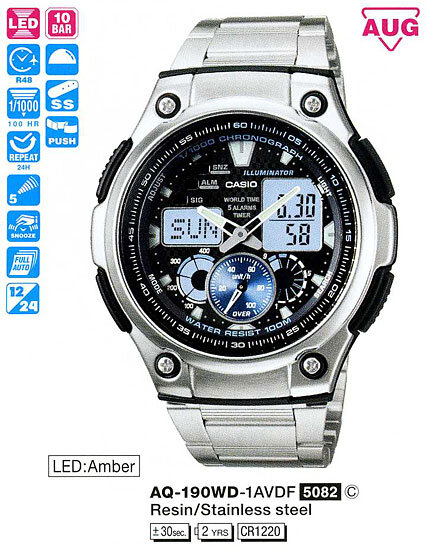 Наручные часы CASIO AQ-190WD-1A