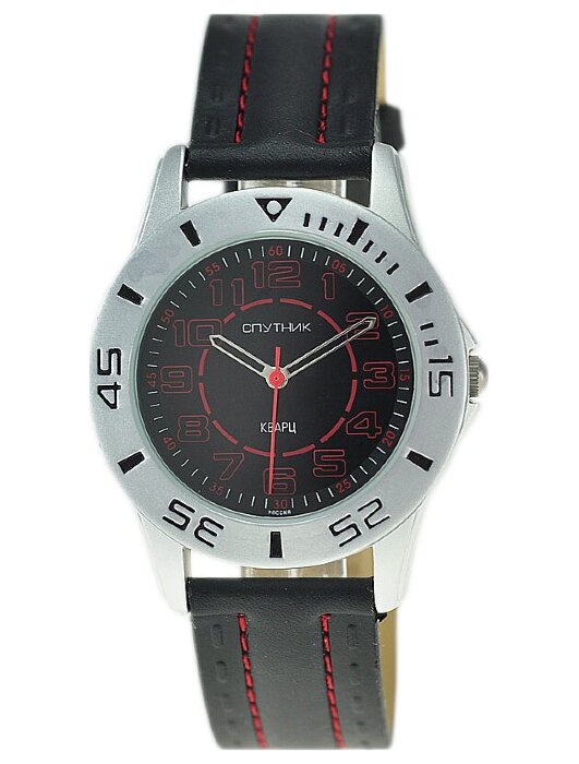 Наручные часы Спутник 3436B-1 (черн.,красн.оф.)