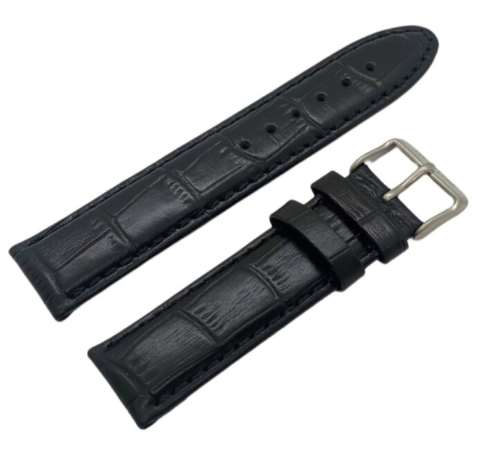 Ремешок AVIATOR чёрн.кроко 20х20мм