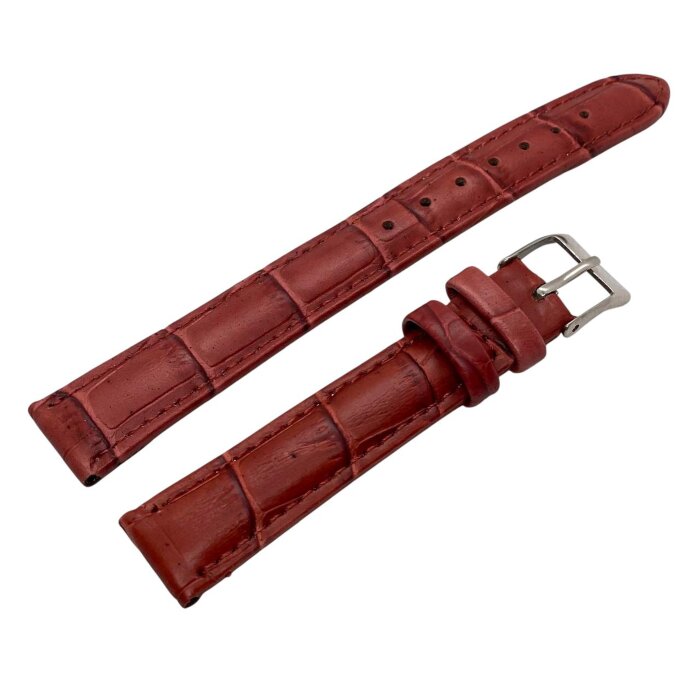 5.Ремешки NAGATA Бордовый КРОКО 16мм