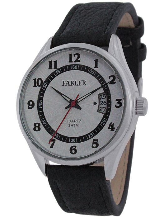 Наручные часы FABLER FM-710200-1 (бел.) 1 календарь,кож.рем