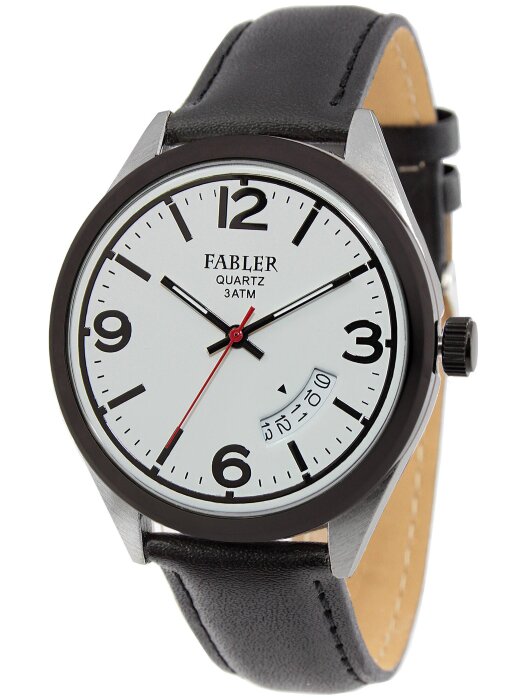 Наручные часы FABLER FM-710001-1.3 (бел.) 1 календарь,кож.рем