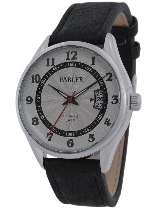Наручные часы FABLER FM-710200-1 (сталь) 1 календарь,кож.рем