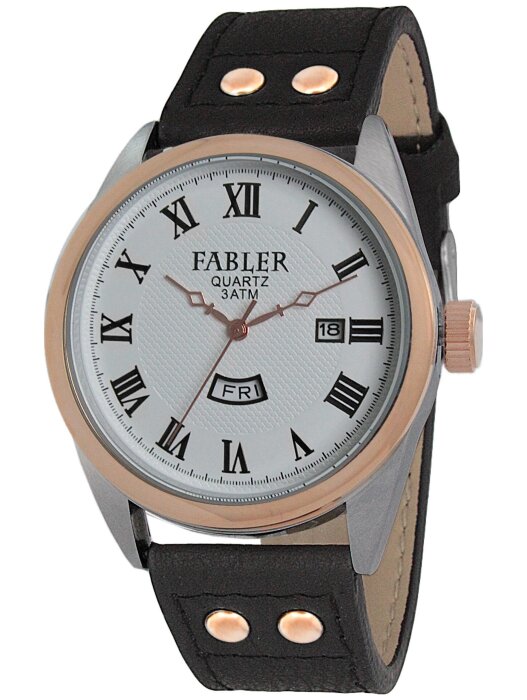 Наручные часы FABLER FM-710221-6 (бел.) 2 календарь,кож.рем