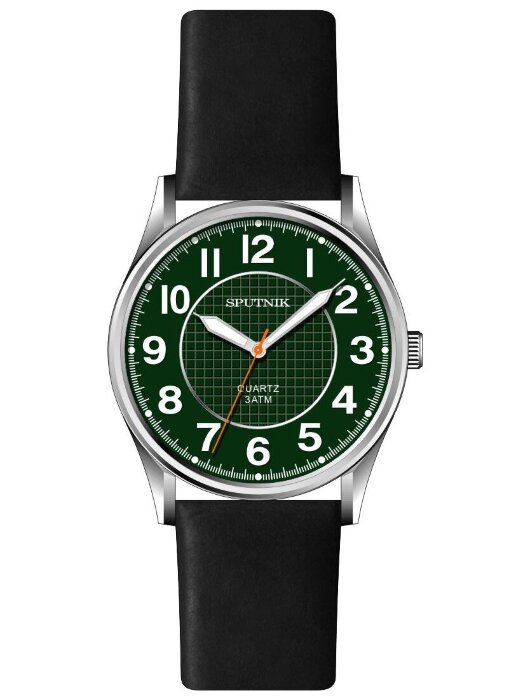 Наручные часы Спутник М-858383 Н-1 (зелен.) кож.рем