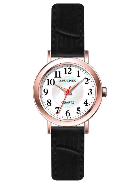 Наручные часы Спутник Л-201150-8 бел.+перл.) черный рем