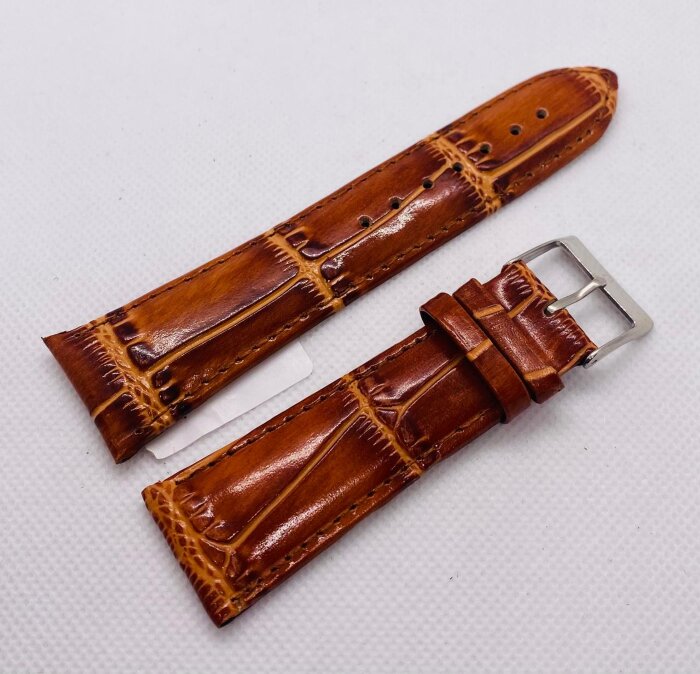 9.Ремешки NAGATA Коричневый КРОКО 38 24мм