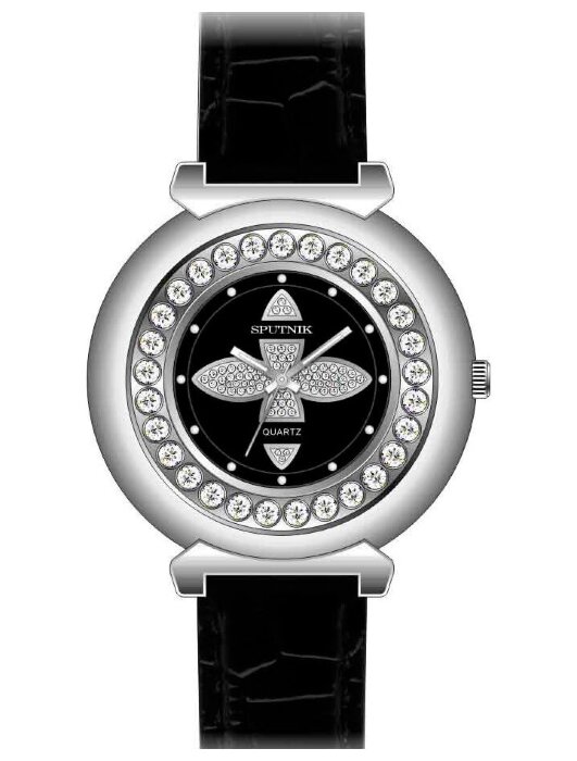 Наручные часы Спутник Л-300201-1 (черн.) черный рем
