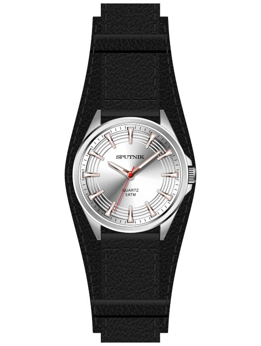 Наручные часы Спутник М-858281 Н -1 (сталь,роз.оф.)кож.рем
