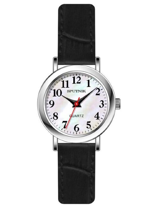 Наручные часы Спутник Л-201150-1 (перл.) черный рем