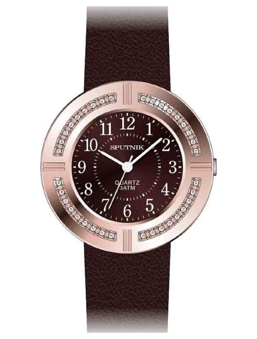 Наручные часы Спутник Л-301030-8 (корич.) кам.,корич. рем