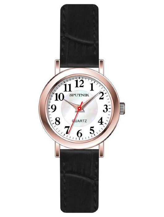 Наручные часы Спутник Л-201150-8 (бел.+перл.) черный рем