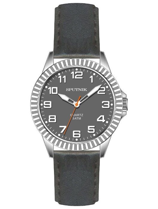 Наручные часы Спутник М-858520 Н-1 (серый) кож.рем