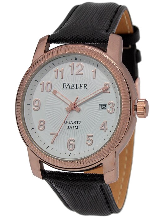 Наручные часы FABLER FM-710140-8 (бел.) 1 кален-рь,кож.рем