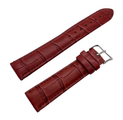 Ремешки NAGATA Бордовый КРОКО 18мм