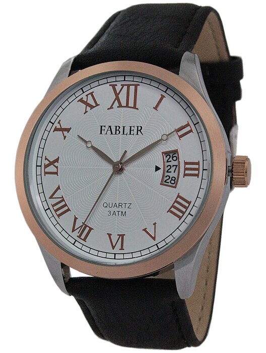 Наручные часы FABLER FM-710251-6 (бел.) 1 календарь,кож.рем