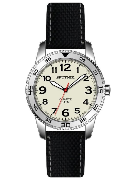 Наручные часы Спутник М-858480 Н-1 (бежевый)кож.рем