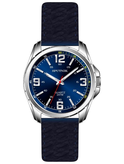 Наручные часы Спутник М-858421 Н-1 (синий)кож.рем